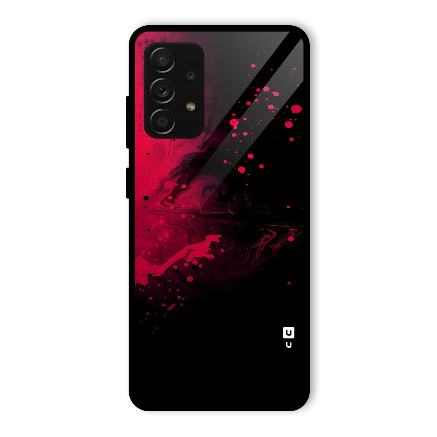 Red Black Splash Art Glass Back Case for Galaxy A53 5G