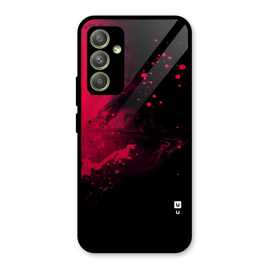 Red Black Splash Art Glass Back Case for Galaxy A54