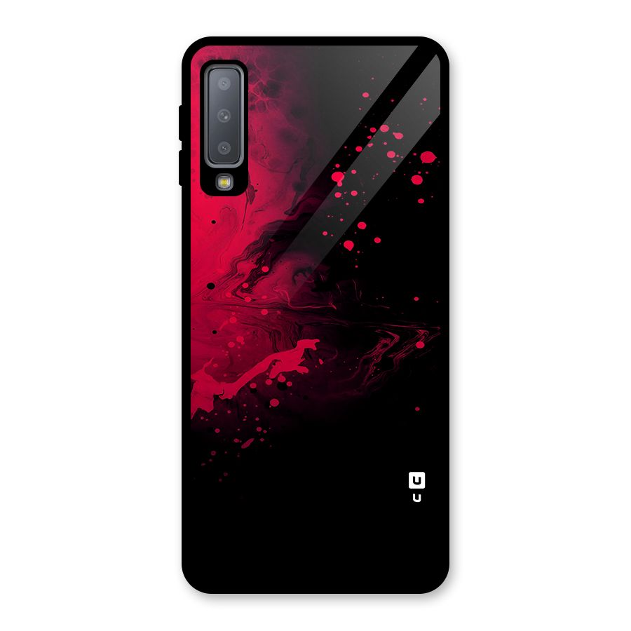 Red Black Splash Art Glass Back Case for Galaxy A7 (2018)