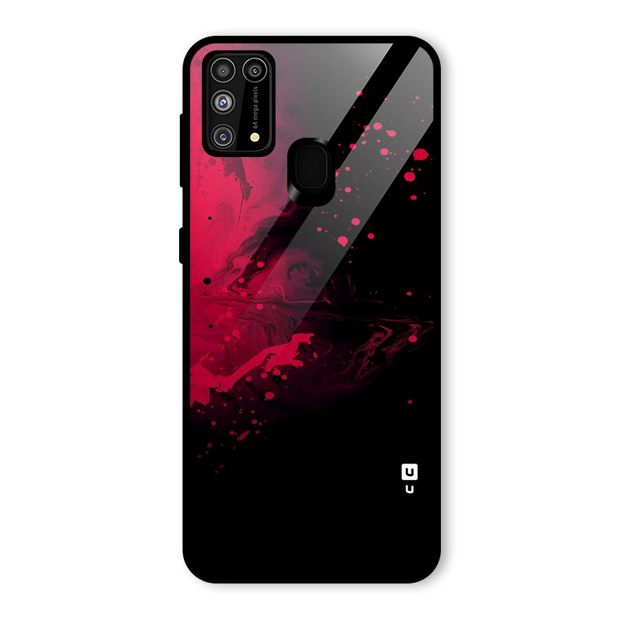 Red Black Splash Art Glass Back Case for Galaxy F41