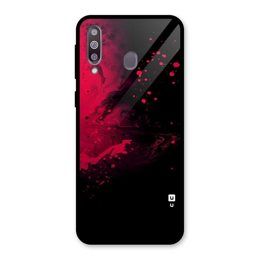 Red Black Splash Art Glass Back Case for Galaxy M30