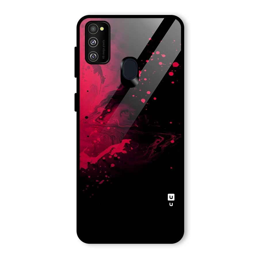 Red Black Splash Art Glass Back Case for Galaxy M30s