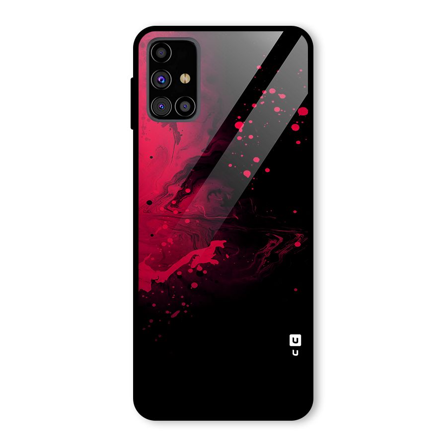 Red Black Splash Art Glass Back Case for Galaxy M31s