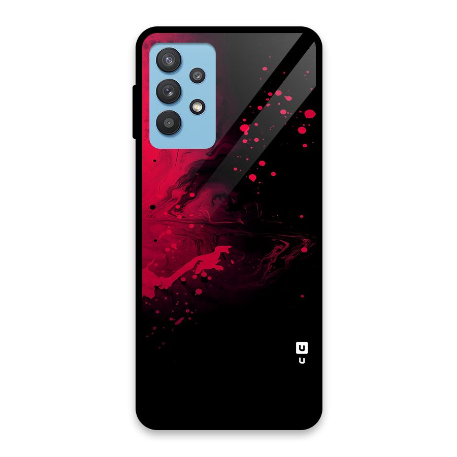 Red Black Splash Art Glass Back Case for Galaxy M32 5G
