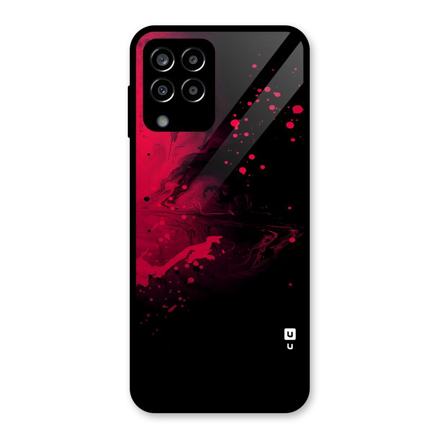 Red Black Splash Art Glass Back Case for Galaxy M33