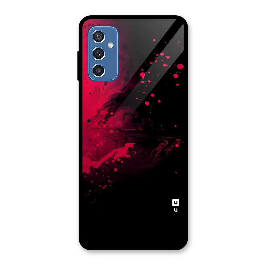 Red Black Splash Art Glass Back Case for Galaxy M52 5G