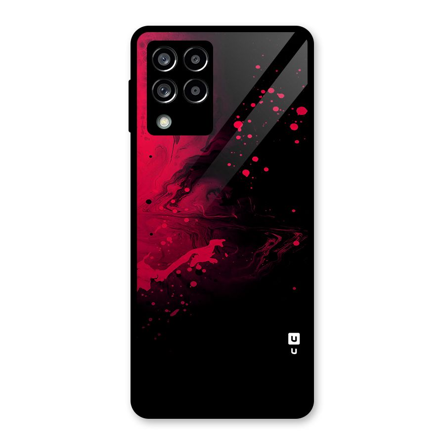 Red Black Splash Art Glass Back Case for Galaxy M53 5G
