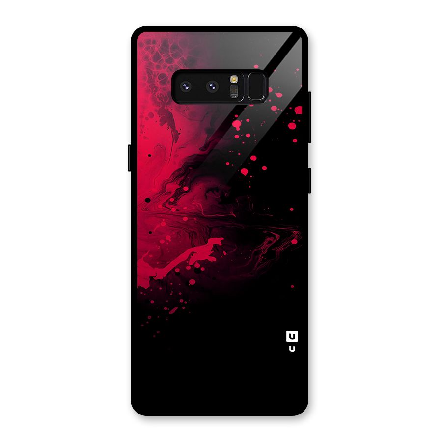 Red Black Splash Art Glass Back Case for Galaxy Note 8