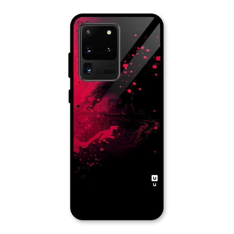 Red Black Splash Art Glass Back Case for Galaxy S20 Ultra
