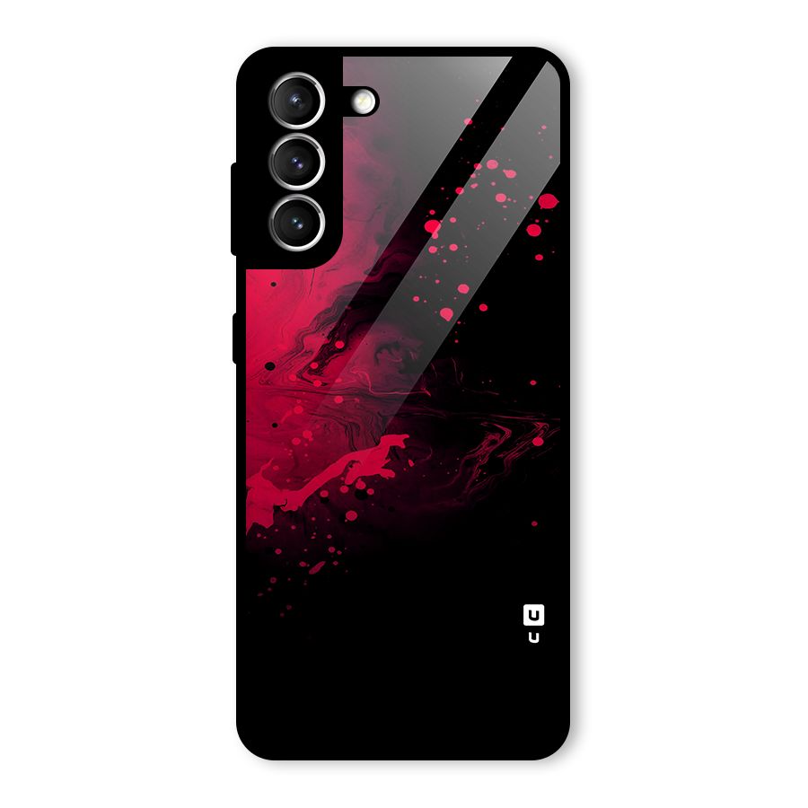 Red Black Splash Art Glass Back Case for Galaxy S21 5G