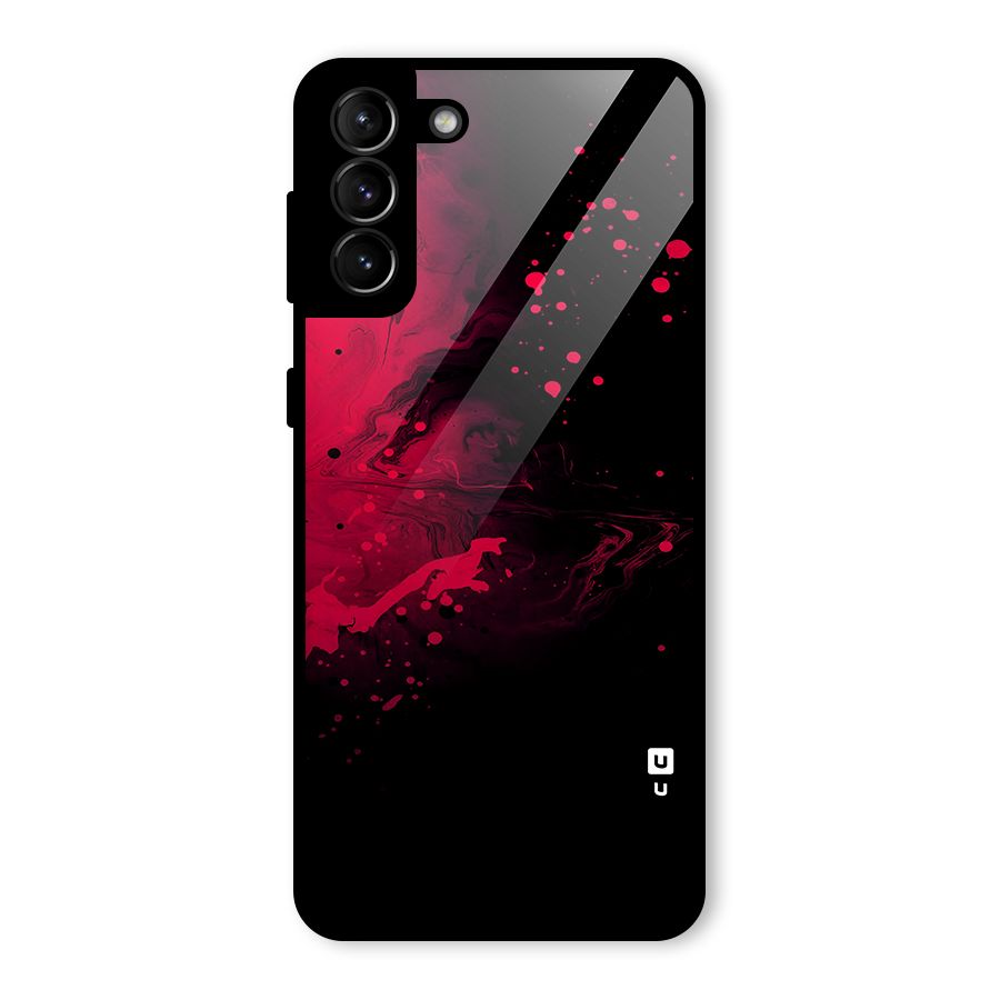 Red Black Splash Art Glass Back Case for Galaxy S21 Plus