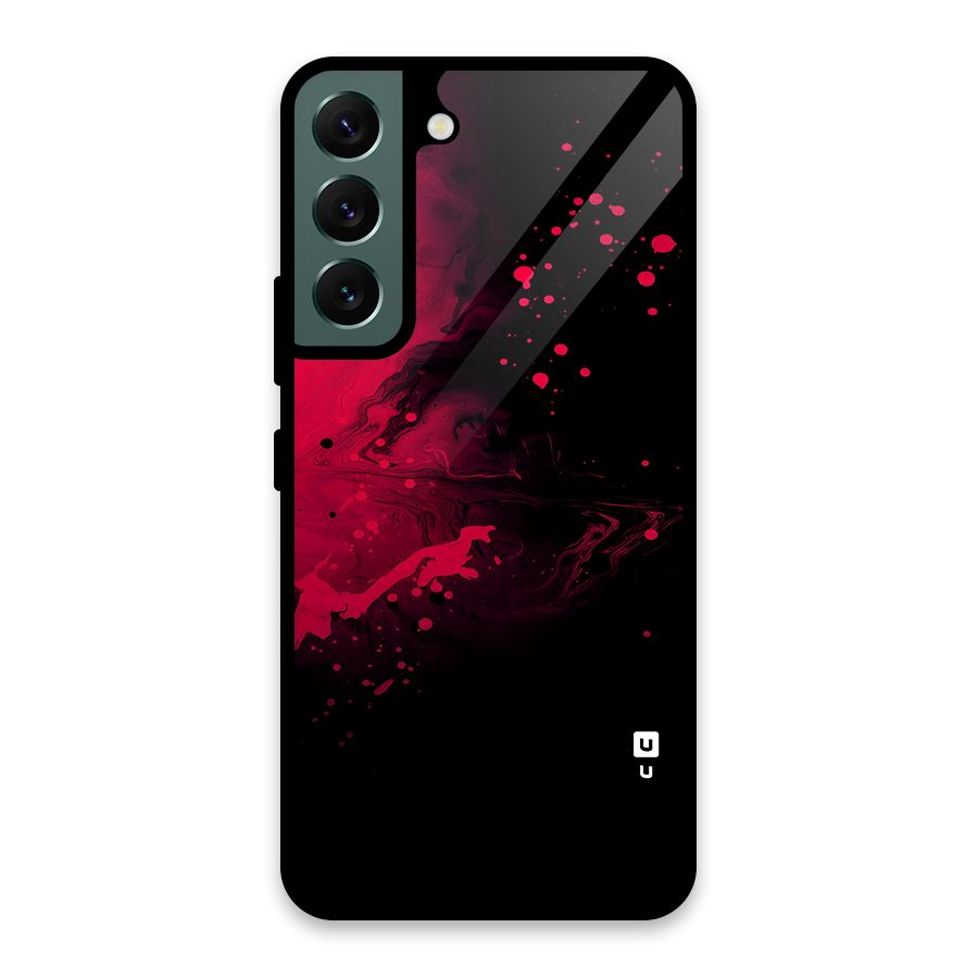Red Black Splash Art Glass Back Case for Galaxy S22 5G