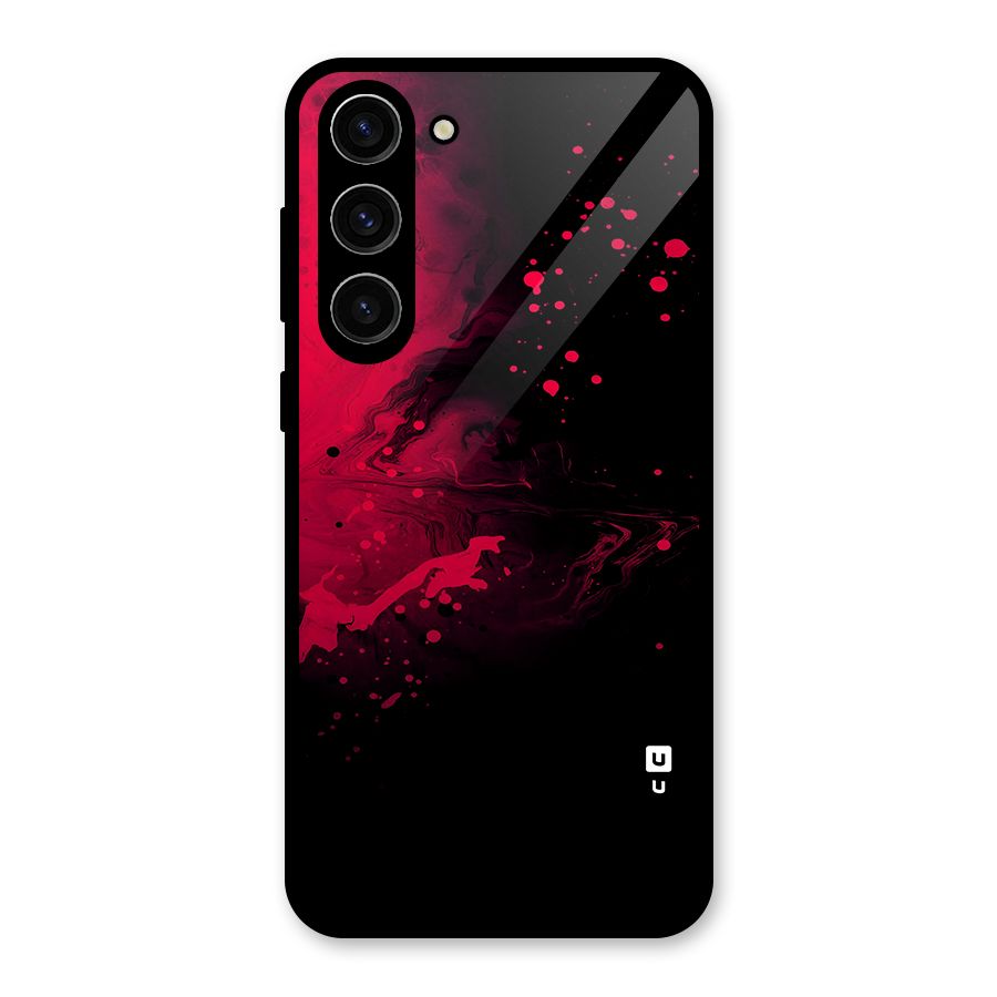 Red Black Splash Art Glass Back Case for Galaxy S23 Plus