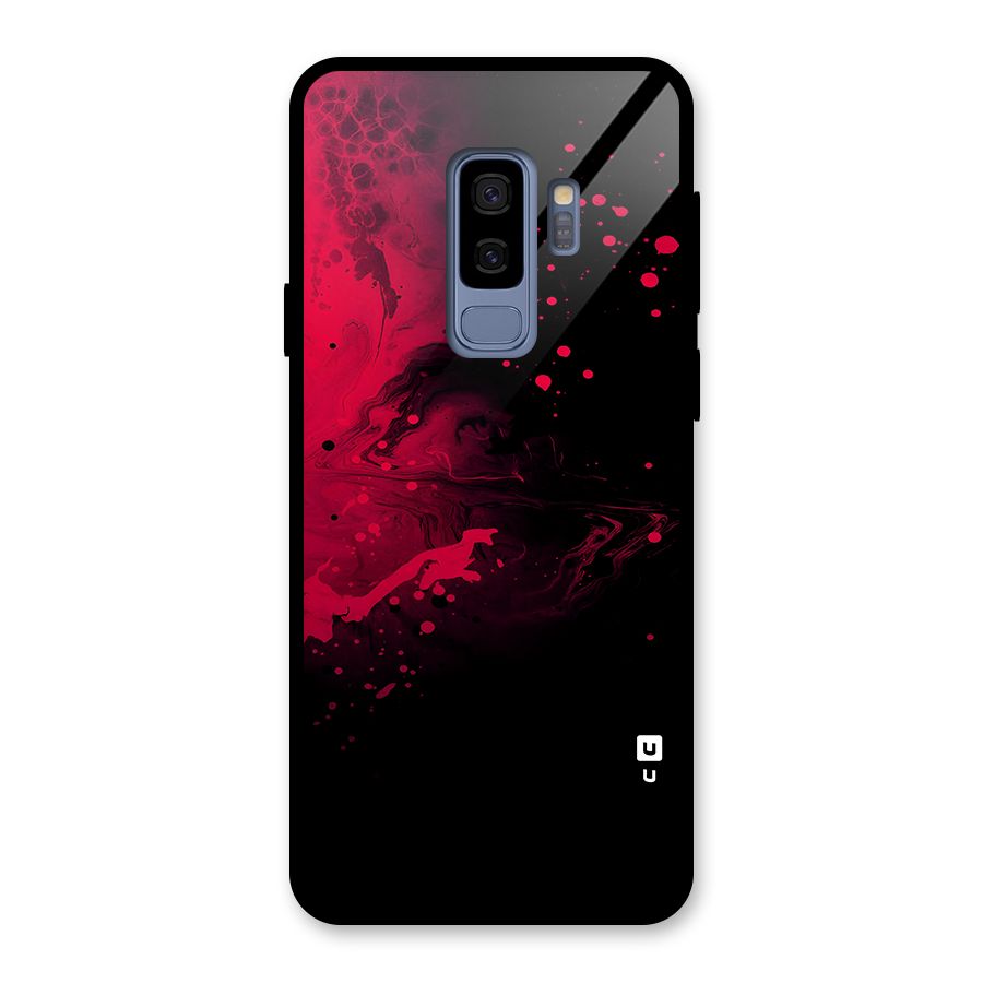Red Black Splash Art Glass Back Case for Galaxy S9 Plus