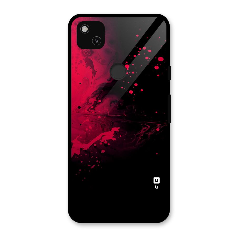Red Black Splash Art Glass Back Case for Google Pixel 4a