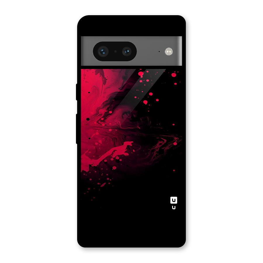 Red Black Splash Art Glass Back Case for Google Pixel 7