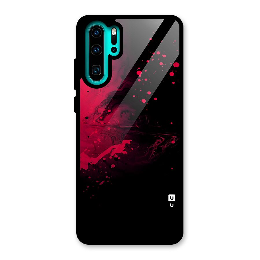 Red Black Splash Art Glass Back Case for Huawei P30 Pro