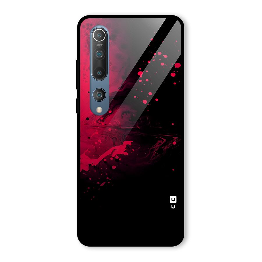 Red Black Splash Art Glass Back Case for Mi 10