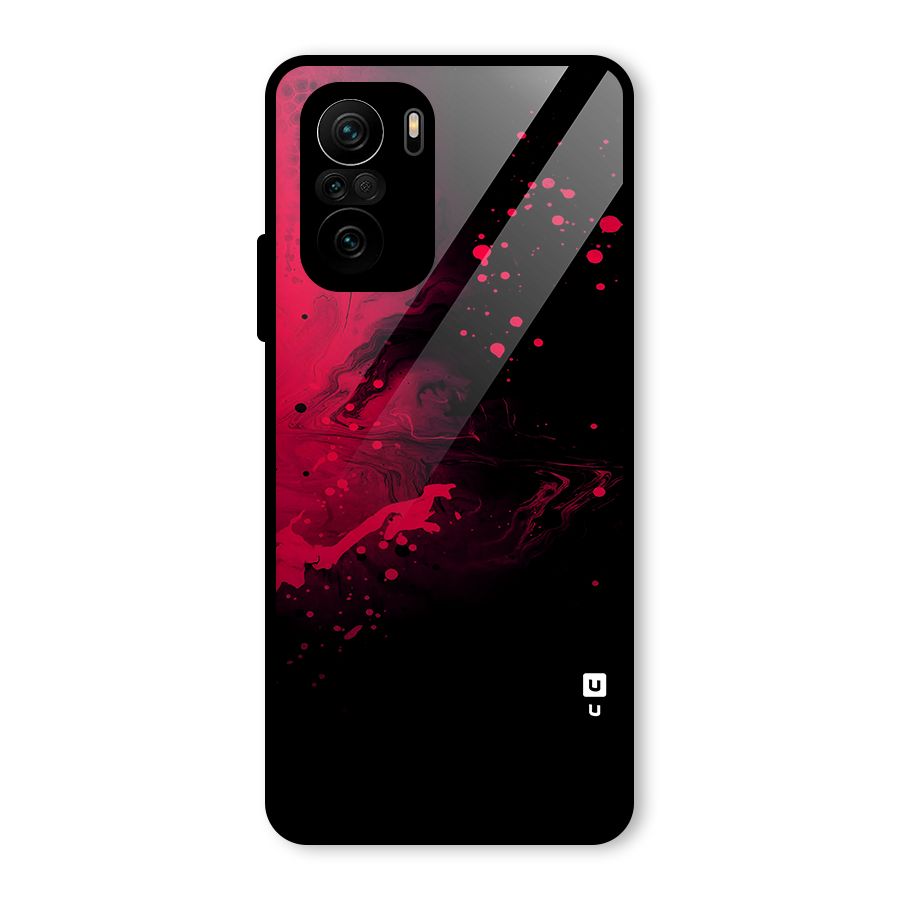 Red Black Splash Art Glass Back Case for Mi 11X Pro