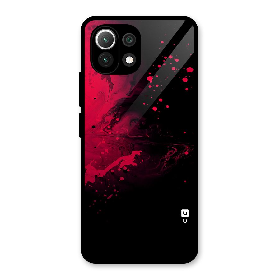 Red Black Splash Art Glass Back Case for Mi 11 Lite