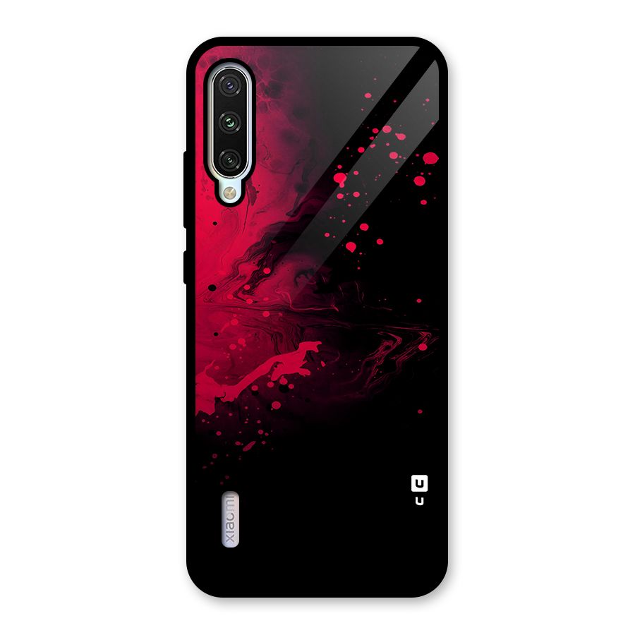 Red Black Splash Art Glass Back Case for Mi A3
