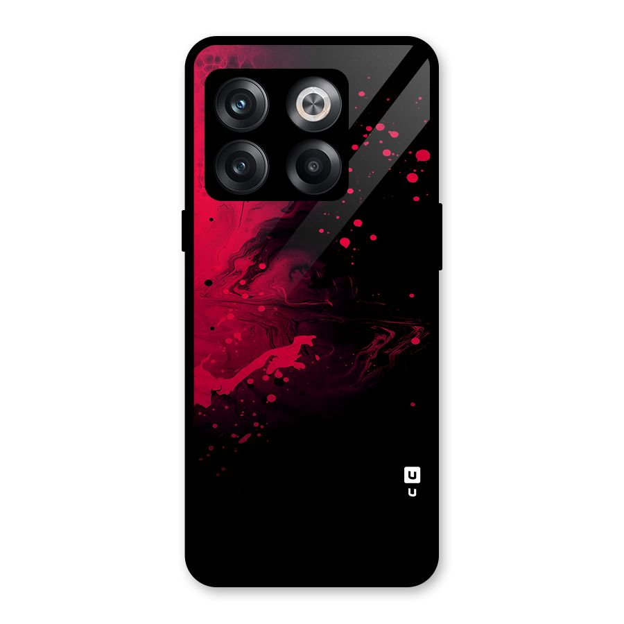 Red Black Splash Art Glass Back Case for OnePlus 10T
