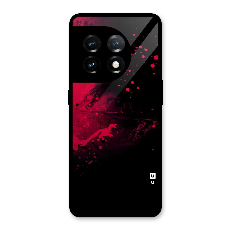 Red Black Splash Art Glass Back Case for OnePlus 11