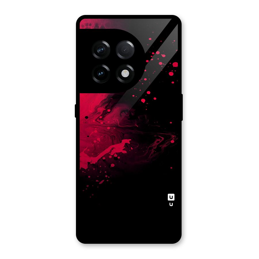 Red Black Splash Art Glass Back Case for OnePlus 11R