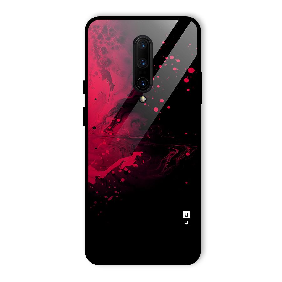 Red Black Splash Art Glass Back Case for OnePlus 7 Pro