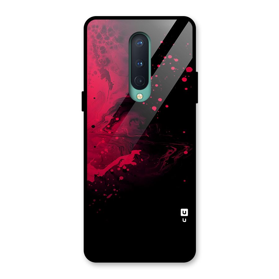 Red Black Splash Art Glass Back Case for OnePlus 8