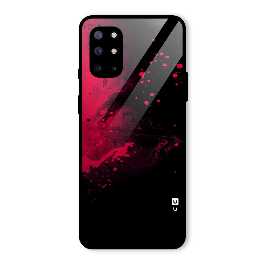 Red Black Splash Art Glass Back Case for OnePlus 8T