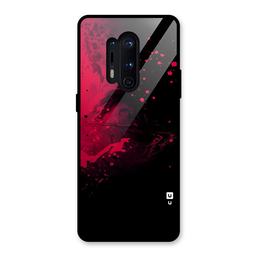 Red Black Splash Art Glass Back Case for OnePlus 8 Pro