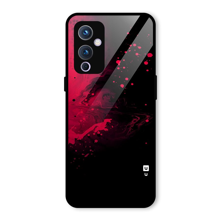 Red Black Splash Art Glass Back Case for OnePlus 9