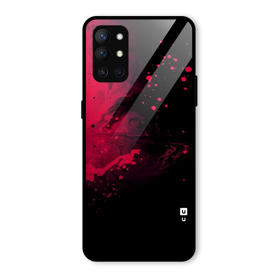 Red Black Splash Art Glass Back Case for OnePlus 9R
