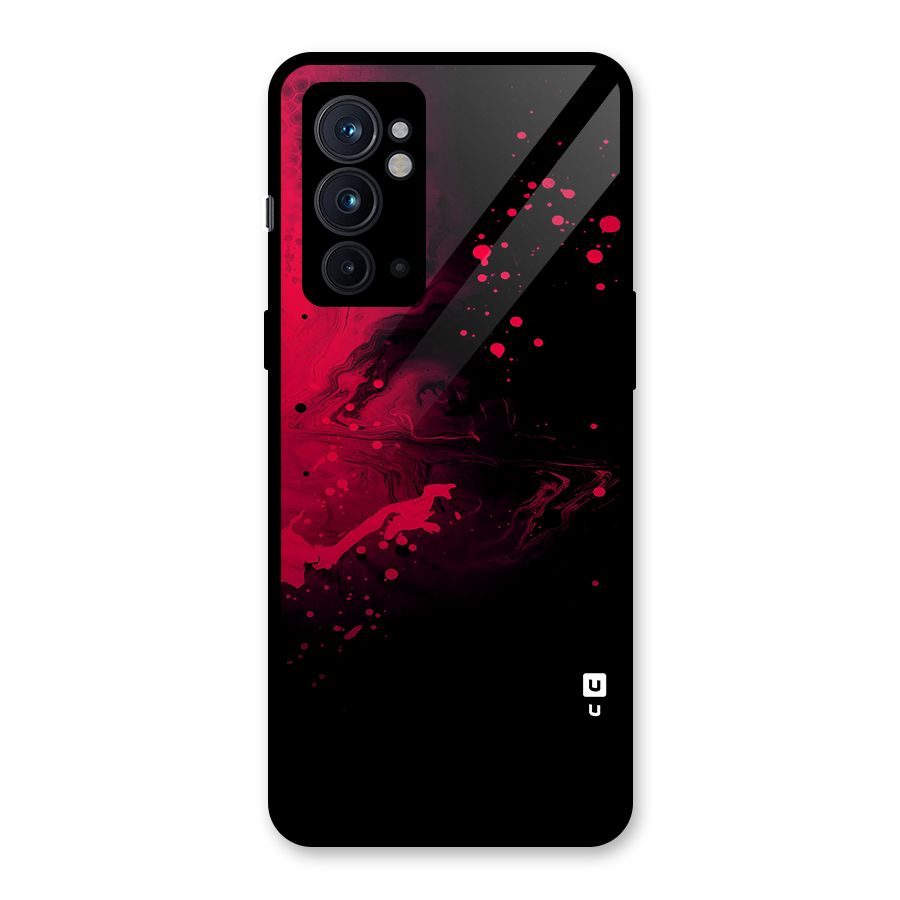 Red Black Splash Art Glass Back Case for OnePlus 9RT 5G