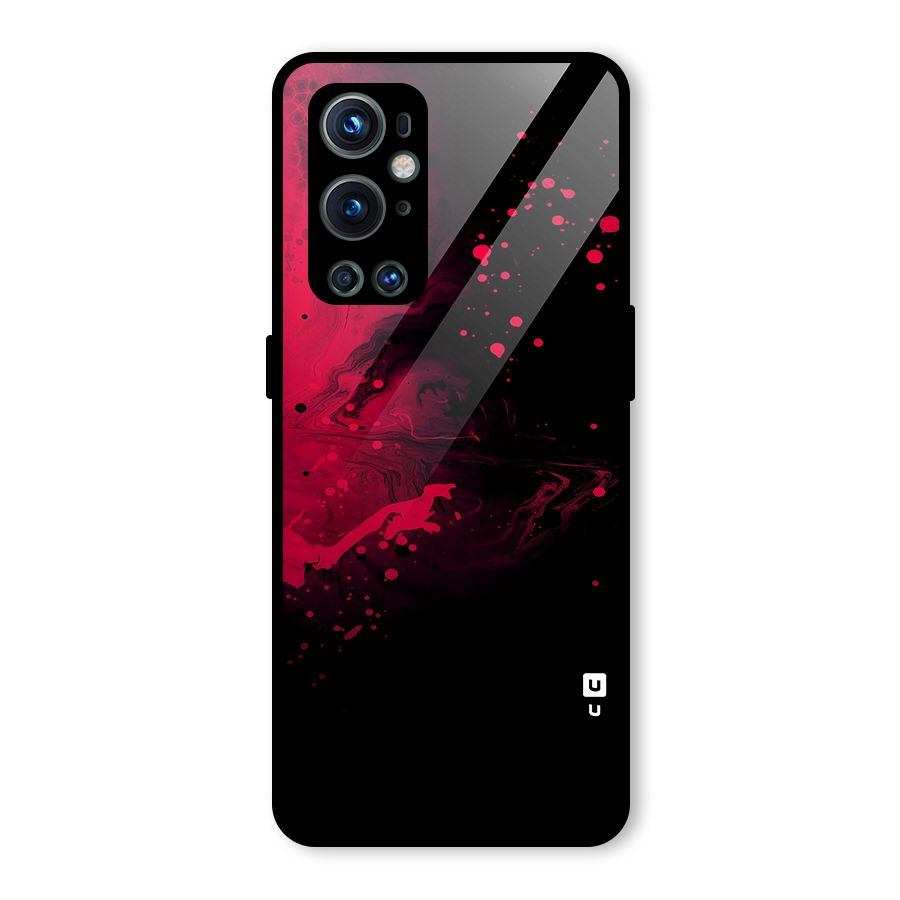 Red Black Splash Art Glass Back Case for OnePlus 9 Pro