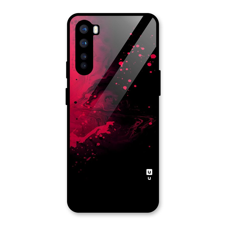 Red Black Splash Art Glass Back Case for OnePlus Nord