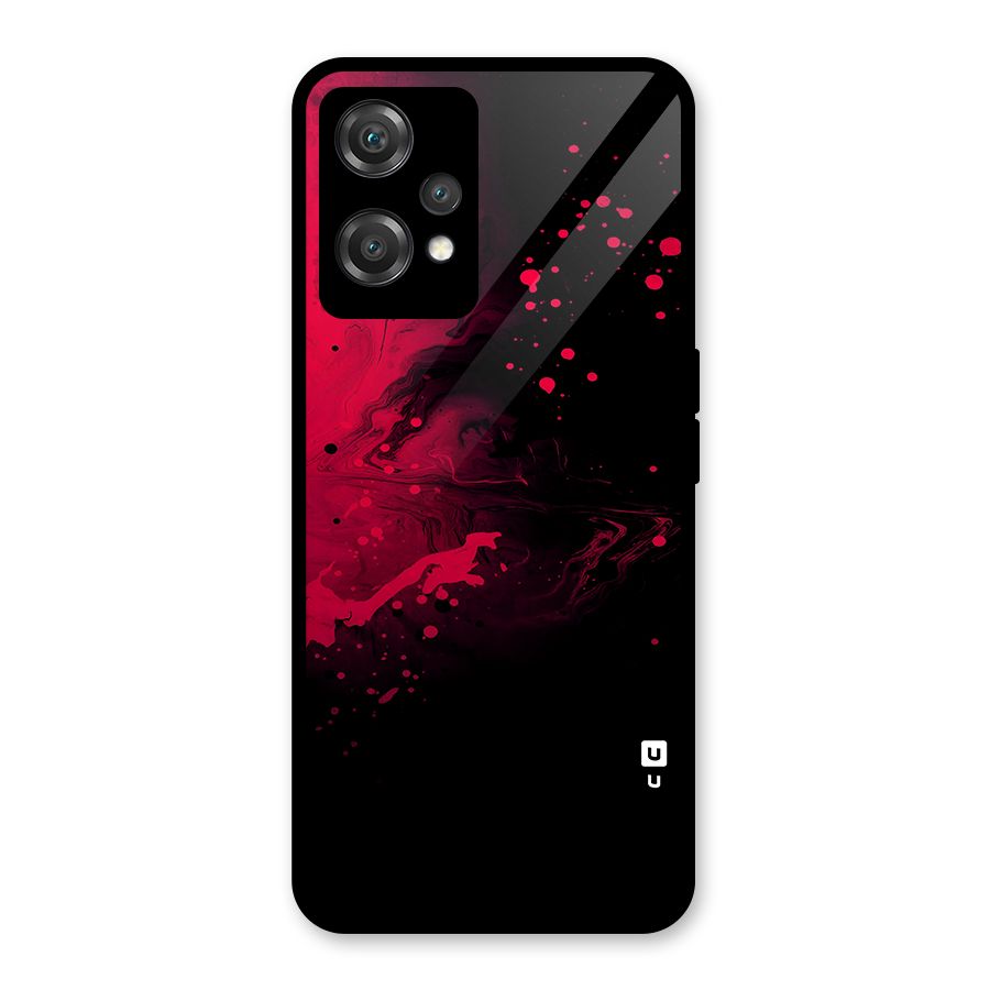 Red Black Splash Art Glass Back Case for OnePlus Nord CE 2 Lite 5G