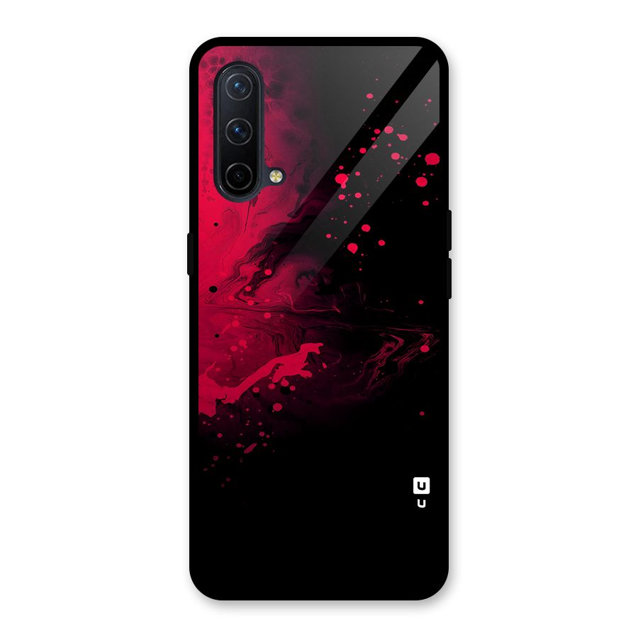 Red Black Splash Art Glass Back Case for OnePlus Nord CE 5G