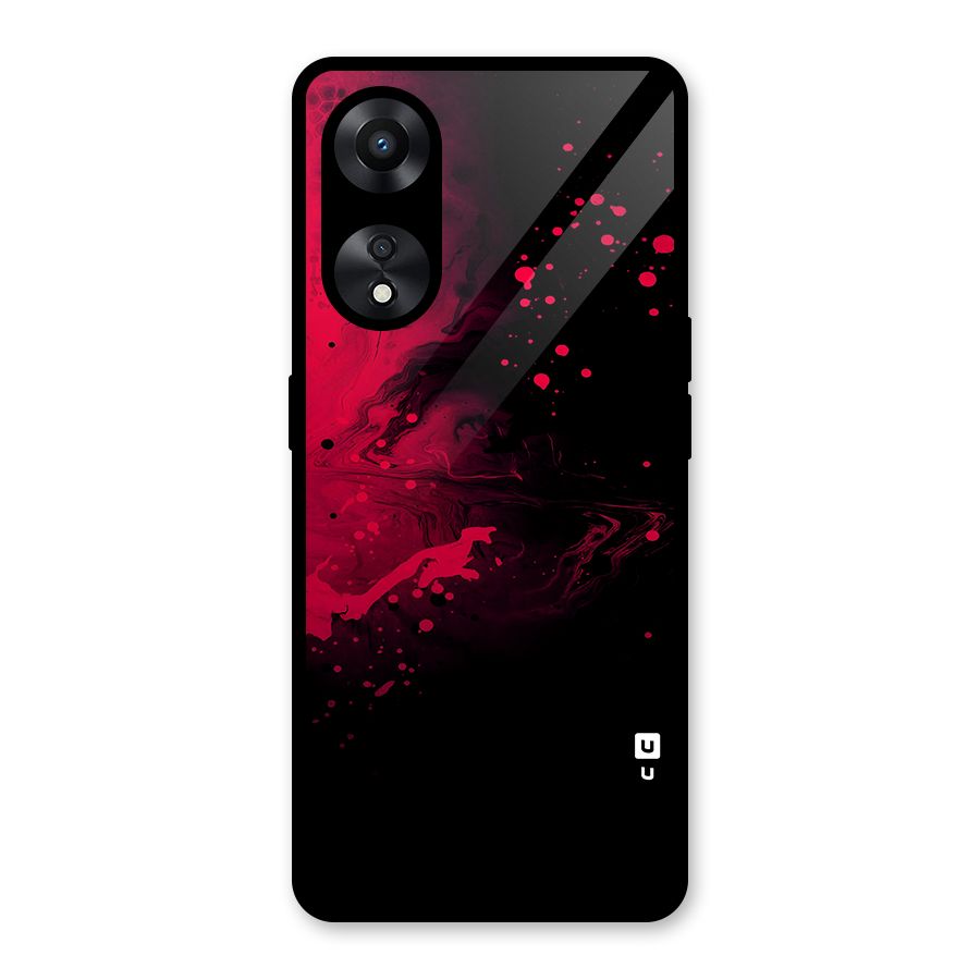 Red Black Splash Art Glass Back Case for Oppo A78