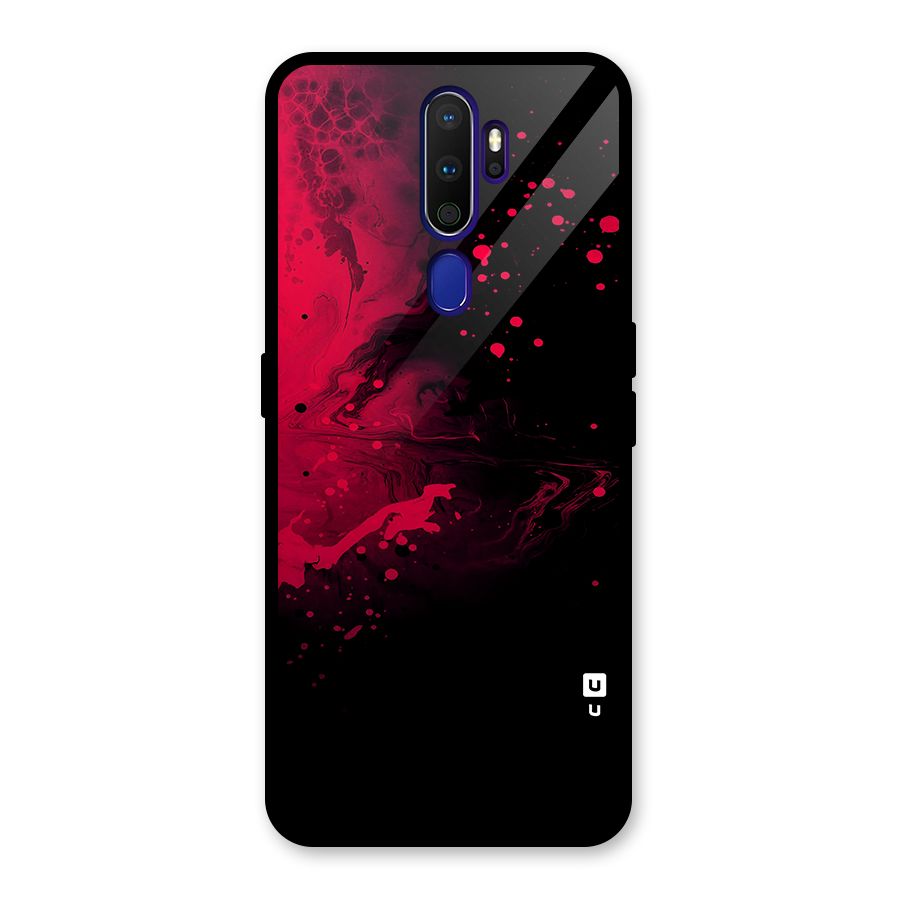 Red Black Splash Art Glass Back Case for Oppo A9 (2020)