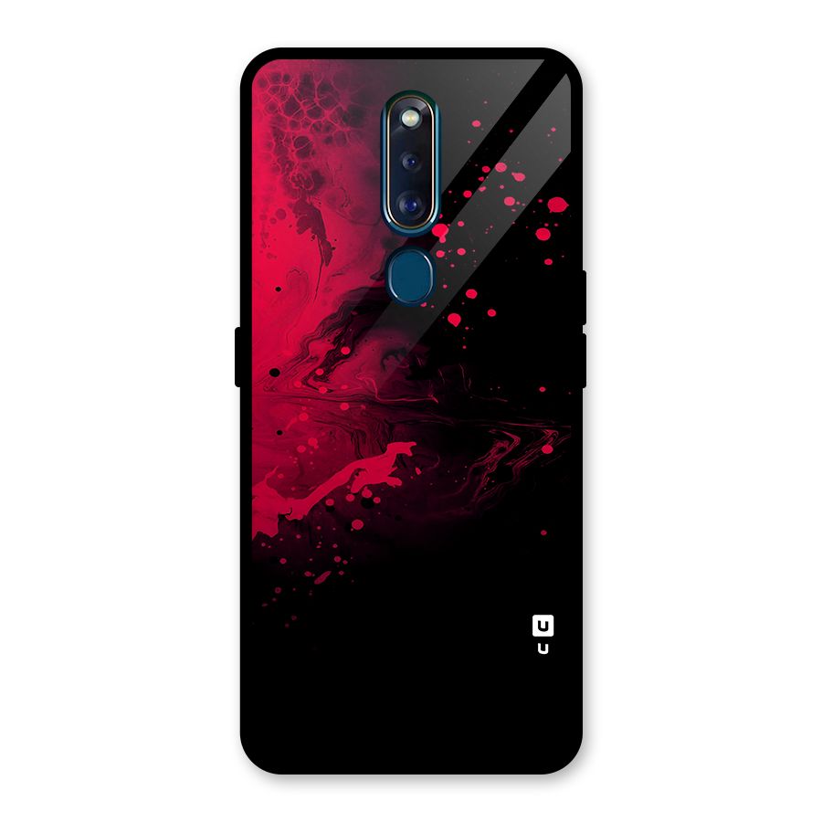 Red Black Splash Art Glass Back Case for Oppo F11 Pro