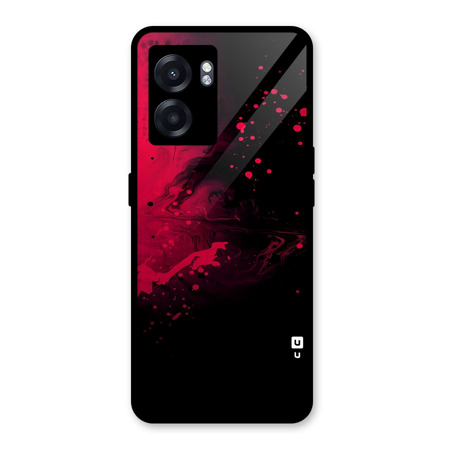Red Black Splash Art Glass Back Case for Oppo K10 (5G)