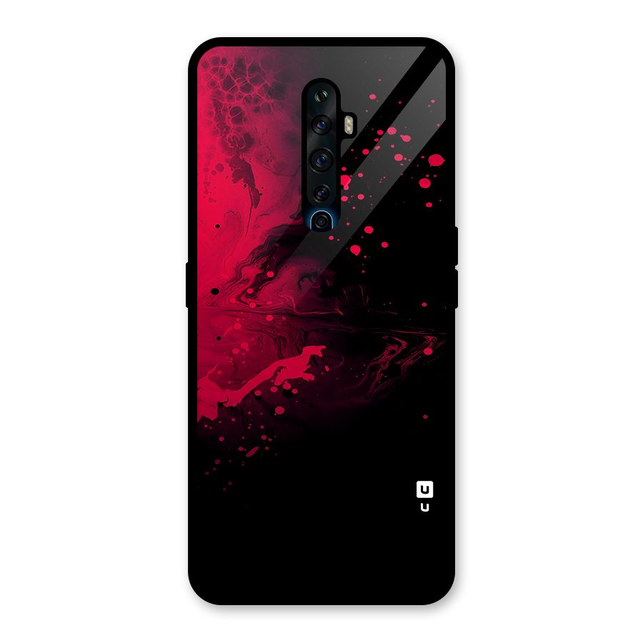 Red Black Splash Art Glass Back Case for Oppo Reno2 Z
