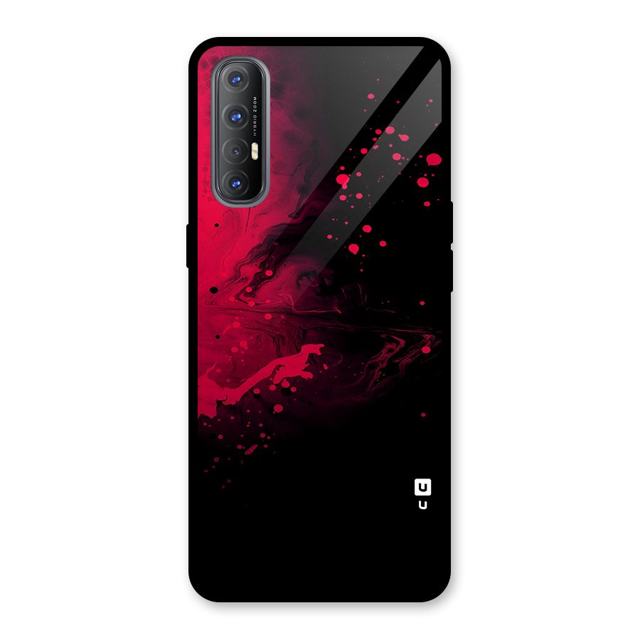 Red Black Splash Art Glass Back Case for Oppo Reno3 Pro