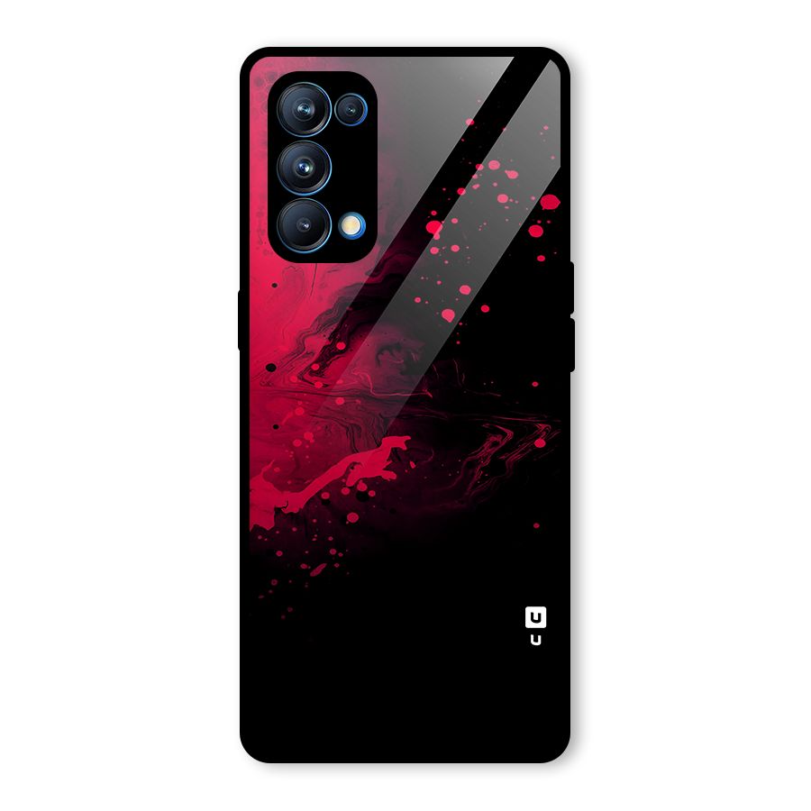 Red Black Splash Art Glass Back Case for Oppo Reno5 Pro 5G