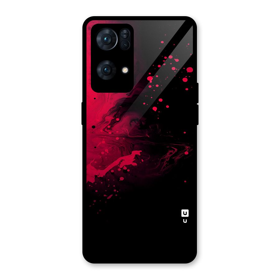 Red Black Splash Art Glass Back Case for Oppo Reno7 Pro 5G