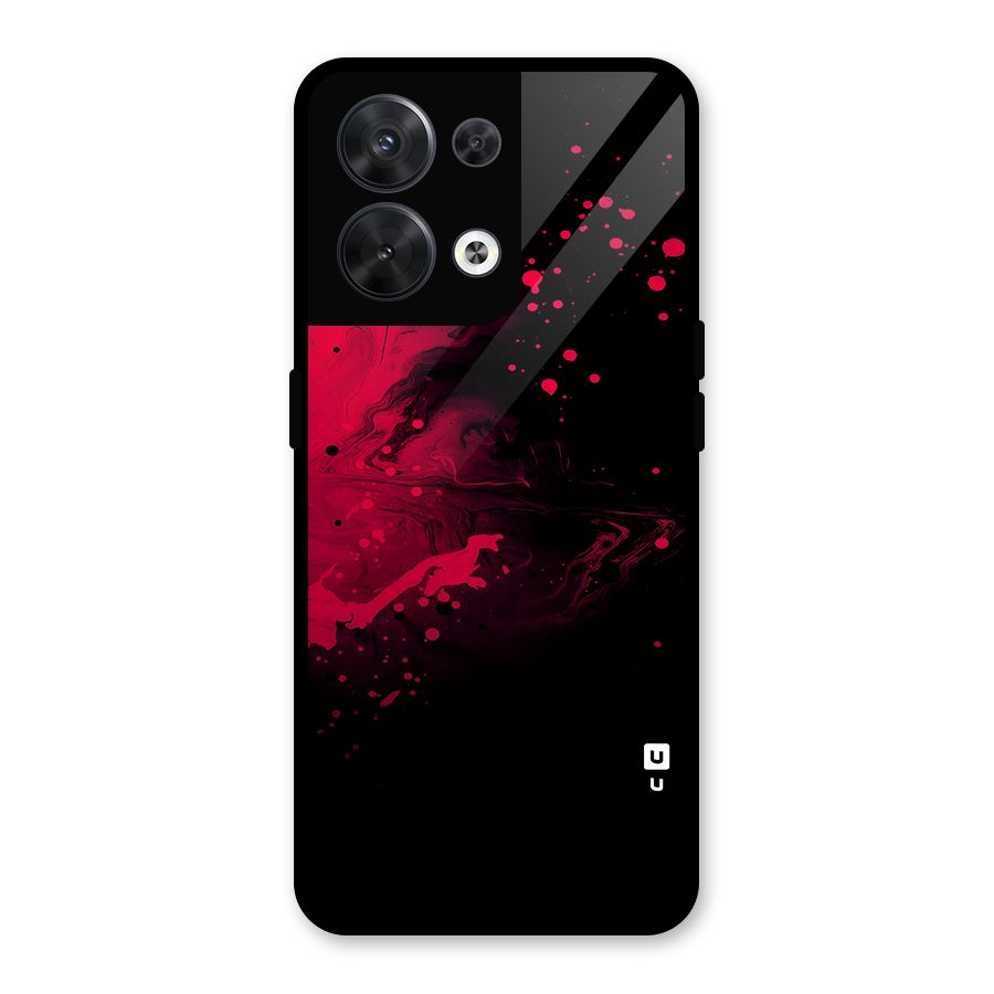 Red Black Splash Art Glass Back Case for Oppo Reno8 5G