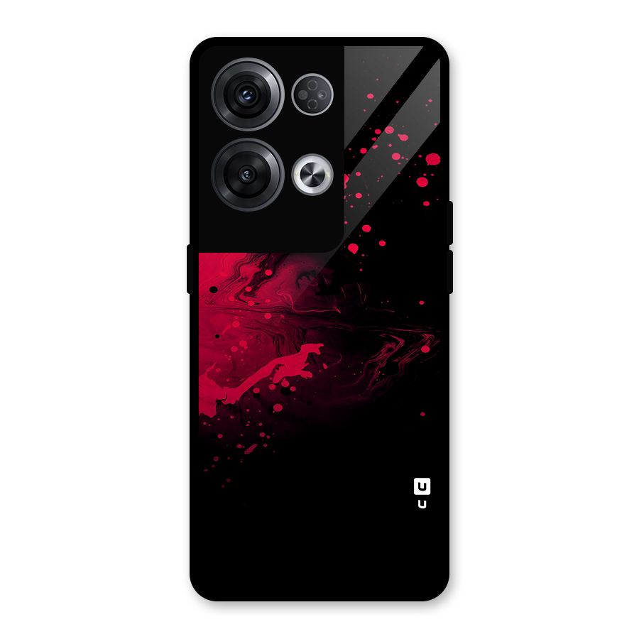 Red Black Splash Art Glass Back Case for Oppo Reno8 Pro 5G