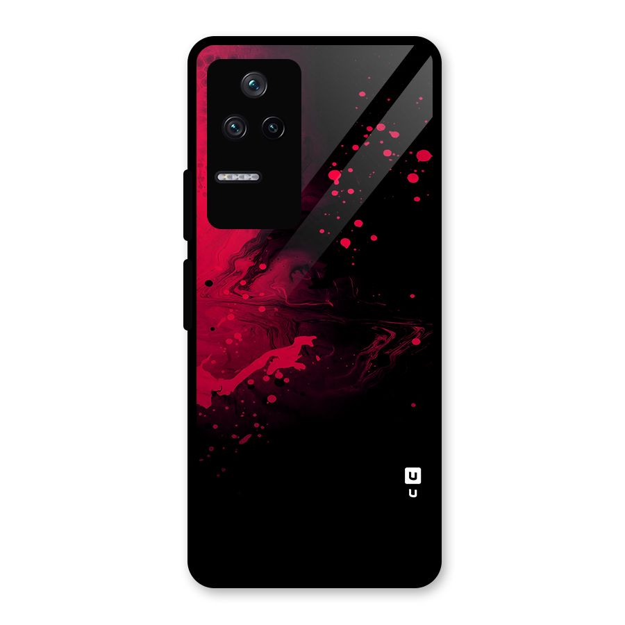 Red Black Splash Art Glass Back Case for Poco F4 5G